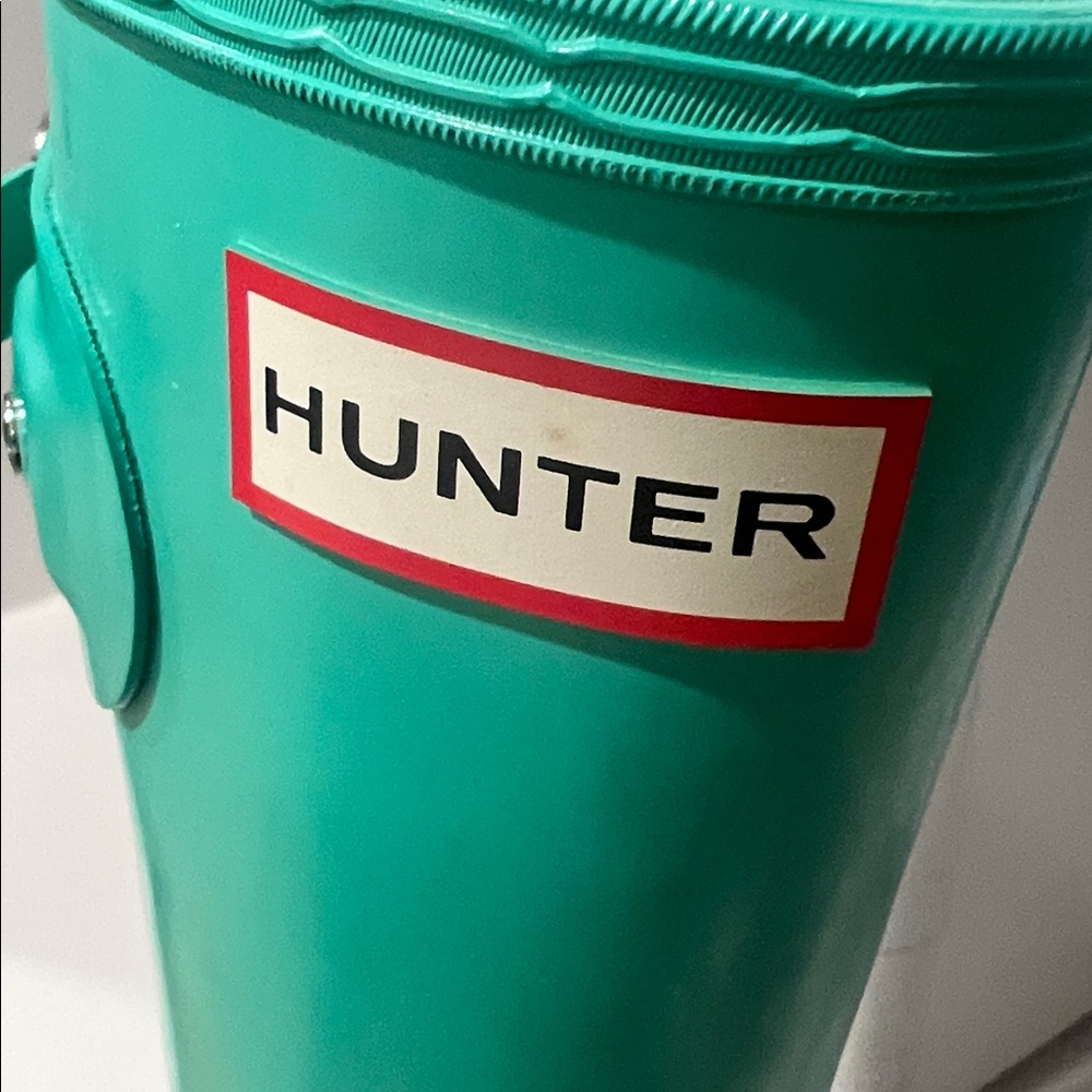 Hunter Tall Gloss Rain Boots in Turquoise - Picture 4 of 13